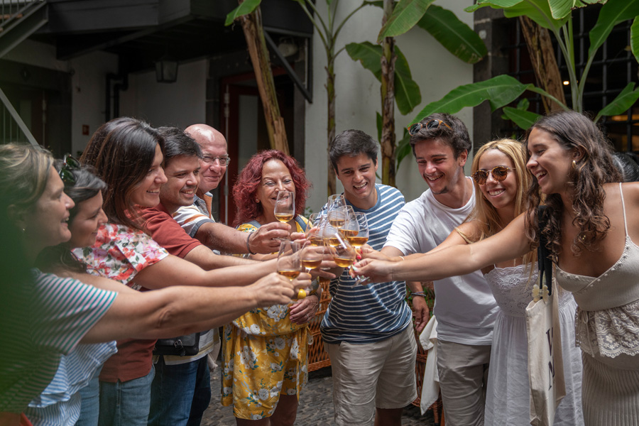 Having a toast with Madeira Wine on a Wine Tour in Madeira